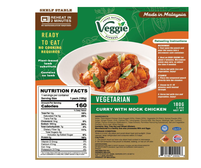 Vegetarian Curry with Mock Chicken